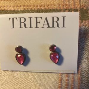 Trifari Vintage Earrings pink